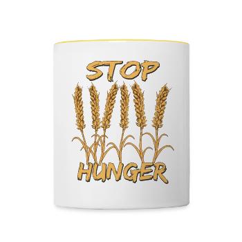 STOP HUNGER - Contrasting Mug - white/yellow - Front