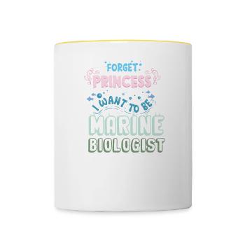 Meeresbiologie Qualle Ozean Wal Krabbe Tintenfisch - Tasse zweifarbig - Weiß/Gelb - Vorne