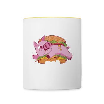 Pig Pig PigLet Sow Pigs Gift - Contrasting Mug - white/yellow - Front