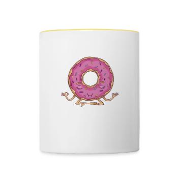 Donut Sweets Donuts Food Baker Gift - Contrasting Mug - white/yellow - Front