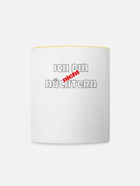Ich bin nicht nüchtern - Tasse zweifarbig - Weiß/Gelb