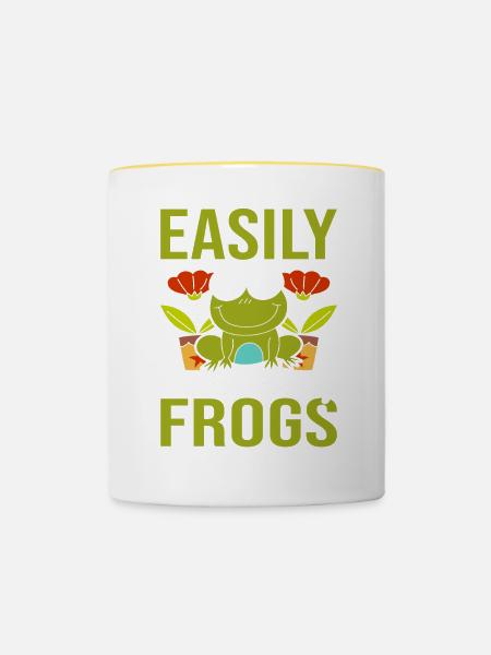 Frosch Ablenkungen - Tasse zweifarbig - Weiß/Gelb