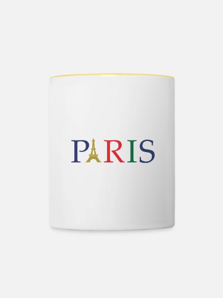 Paris - Tasse zweifarbig - Weiß/Gelb