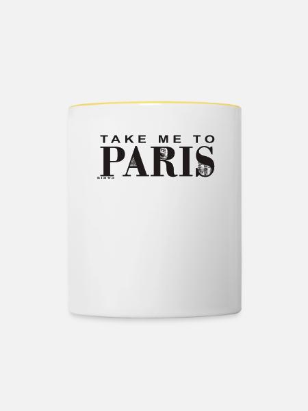 Paris - Tasse zweifarbig - Weiß/Gelb