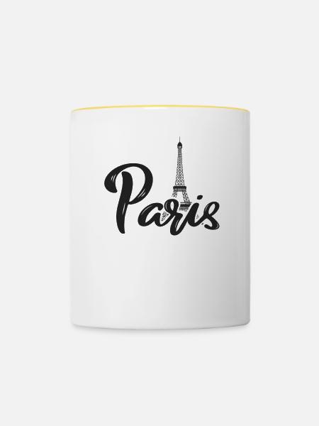 Paris - Tasse zweifarbig - Weiß/Gelb