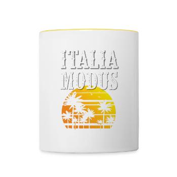 Italia Mode - Contrasting Mug - white/yellow - Front
