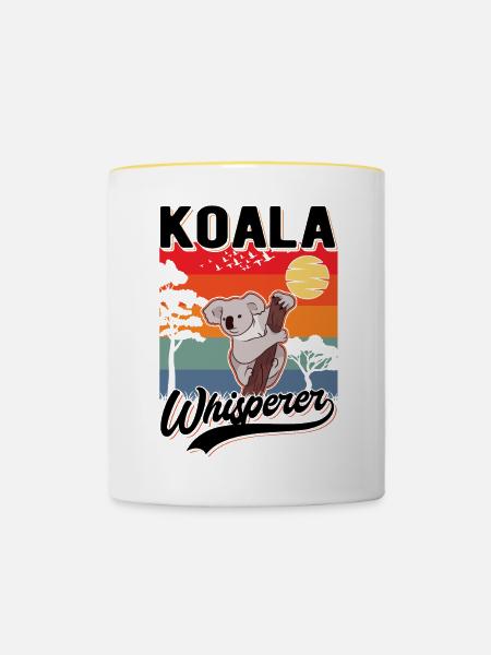Koala Flüsterer Koala Whisperer Koalabär - Tasse zweifarbig - Weiß/Gelb