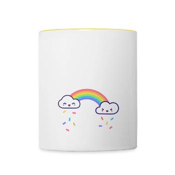 La vie est meilleure avec des saupoudrages 11 - Mug contrasté - blanc/jaune - Devant