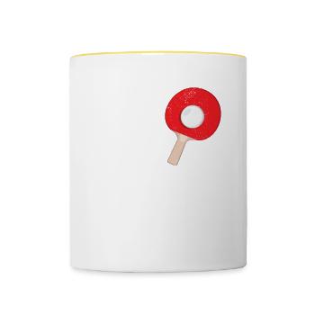 Tischtennis Love Tischtennisspieler Geschenk - Tasse zweifarbig - Weiß/Gelb - Vorne