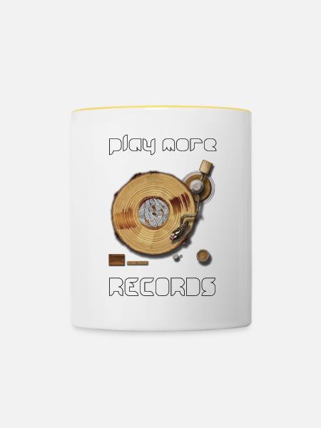 DJ - Tasse zweifarbig - Weiß/Gelb
