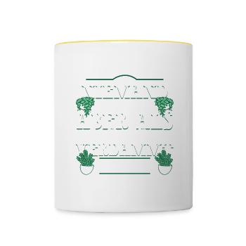 Garten Gärtner - Tasse zweifarbig - Weiß/Gelb - Vorne