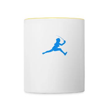 I Am The Best Fencing Dad - Contrasting Mug - white/yellow - Front