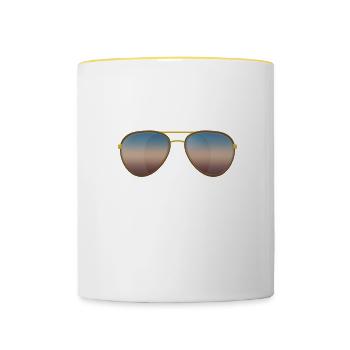 Ich hasse es als Rentner - Tasse zweifarbig - Weiß/Gelb - Vorne