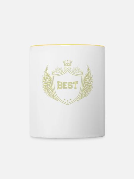 1990 best of - Tasse zweifarbig - Weiß/Gelb