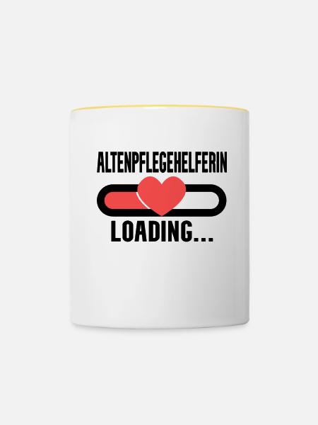 Altenpflegerhelferin Ausbildung - Tasse zweifarbig - Weiß/Gelb