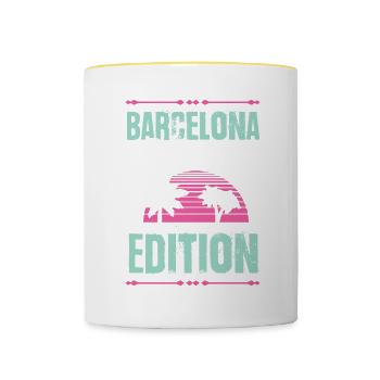 Édition Barcelona Party - Mug contrasté - blanc/jaune - Devant
