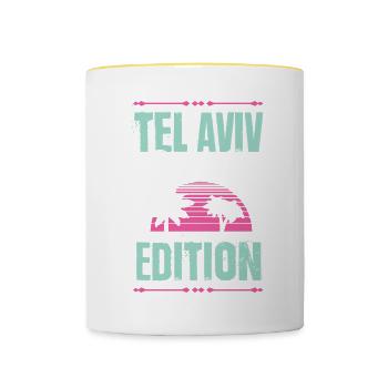 Tel Aviv Party Edition - Contrasting Mug - white/yellow - Front