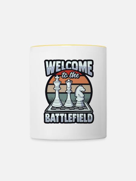 Schach Schachbrett Schachspieler - Tasse zweifarbig - Weiß/Gelb