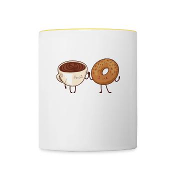 Donut Sweets Donuts Food Baker Gift - Contrasting Mug - white/yellow - Front