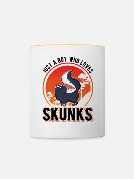 Stinktier Junge Skunk - Tasse zweifarbig - Weiß/Gelb