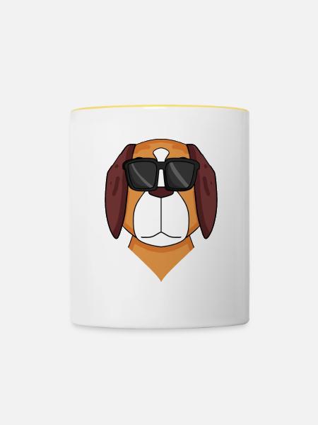Bernhardiner Hund Hunderasse - Tasse zweifarbig - Weiß/Gelb