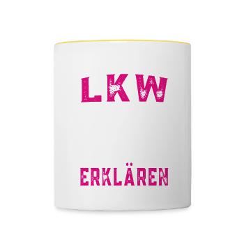 LKW's nichts erklären LKW Fahrer Fernfahrer - Tasse zweifarbig - Weiß/Gelb - Vorne