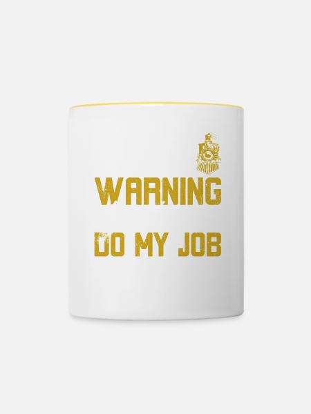Railway Modellers Warning - Tasse zweifarbig - Weiß/Gelb