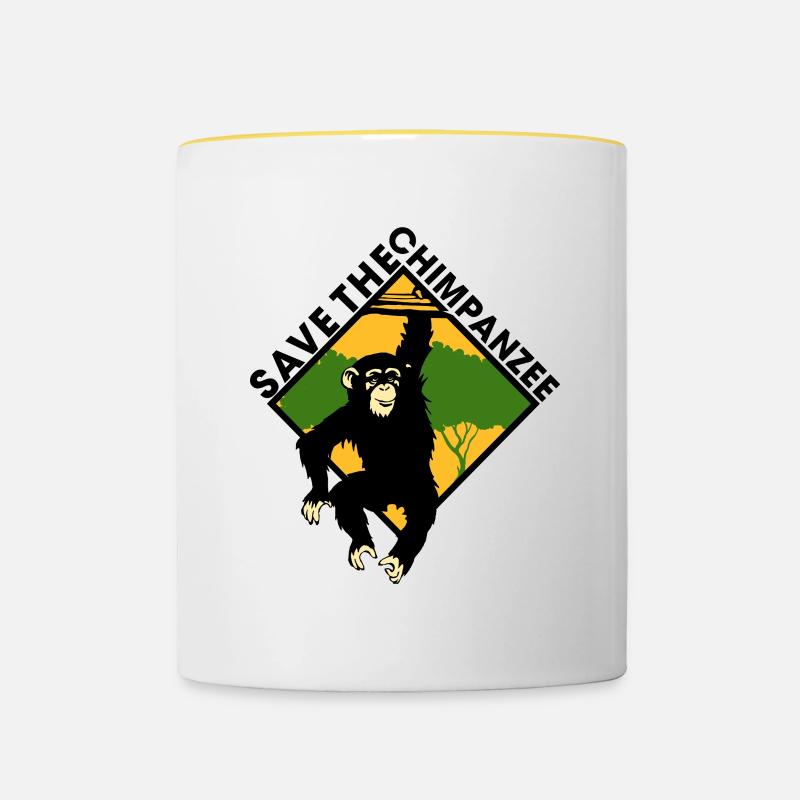 Monkey - Contrasting Mug - white/yellow
