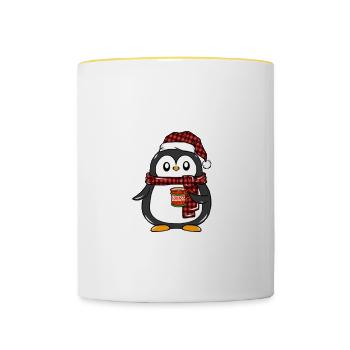 Ob Rot oder Weiß her mit dem Glühwein - Tasse zweifarbig - Weiß/Gelb - Vorne