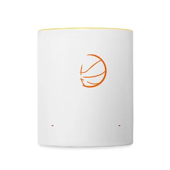 Ask Me About Basketball Actually You Don't Have To - Tasse zweifarbig - Weiß/Gelb - Vorne