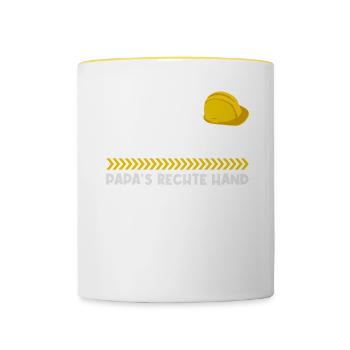 Bauleiter Bauherr Richtfest - Tasse zweifarbig - Weiß/Gelb - Vorne