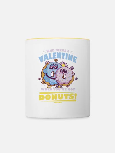 Donut - Tasse zweifarbig - Weiß/Gelb