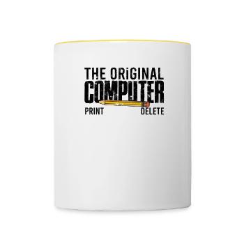 Der ursprüngliche Computerdruck löschen - Informationen - Tasse zweifarbig - Weiß/Gelb - Vorne