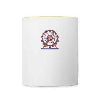 Zirkus Motiv für Krimes & Clown-Fans - Tasse zweifarbig - Weiß/Gelb - Vorne