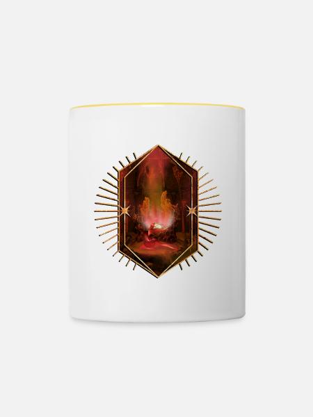 Tanzen in der dunklen Nacht - Tasse zweifarbig - Weiß/Gelb