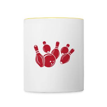 Manchmal Split - Tasse zweifarbig - Weiß/Gelb - Vorne