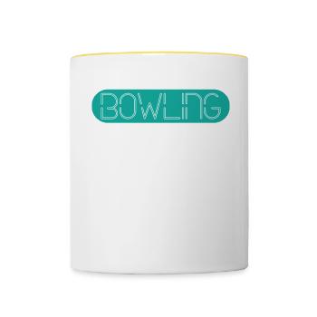 Klassisches Bowling - Tasse zweifarbig - Weiß/Gelb - Vorne