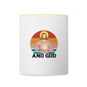 I took a DNA test and God is my father 15 - Contrasting Mug - white/yellow - Front