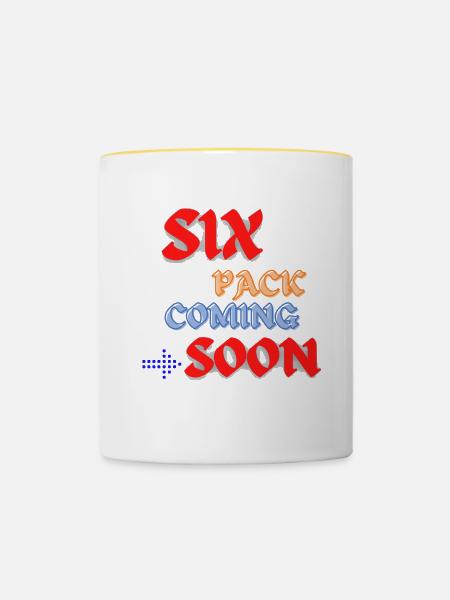 Six Pack Coming Soon 34 - Tasse zweifarbig - Weiß/Gelb