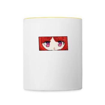 Anime Spruch Weeb Otaku - Tasse zweifarbig - Weiß/Gelb - Vorne