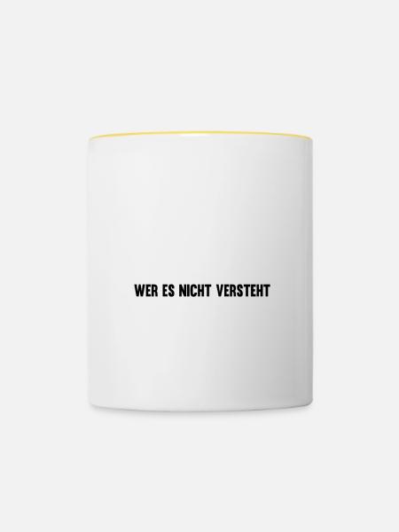 Techno Ist Wie Schule Techno - Tasse zweifarbig - Weiß/Gelb