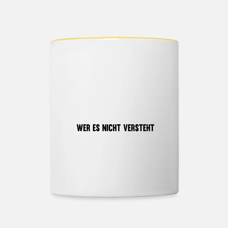 Techno Ist Wie Schule Techno - Tasse zweifarbig - Weiß/Gelb