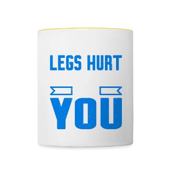 My legs hurt just waiting for you 7 - Contrasting Mug - white/yellow - Front