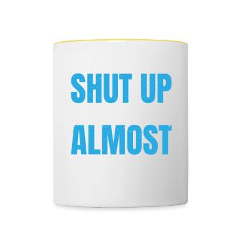Tais-toi, je ne suis pas presque là 5 - Mug contrasté - blanc/jaune - Devant