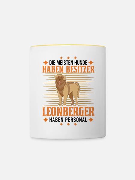 Leonberger Personal - Tasse zweifarbig - Weiß/Gelb