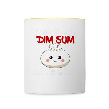 Asiatisches Chinesisches Essen Dim Sum I Geschenk - Tasse zweifarbig - Weiß/Gelb - Vorne