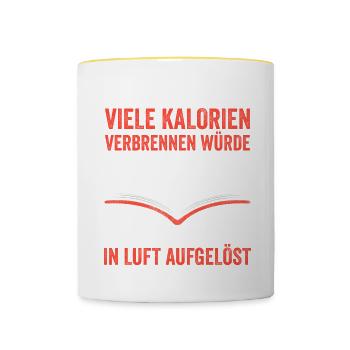 Wenn Lesen Genauso Viele Kalorien Verbrennen - Tasse zweifarbig - Weiß/Gelb - Vorne