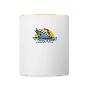 Kreuzfahrt I Kreuzfahrtschiff Urlaub Motiv für - Tasse zweifarbig - Weiß/Gelb - Vorne
