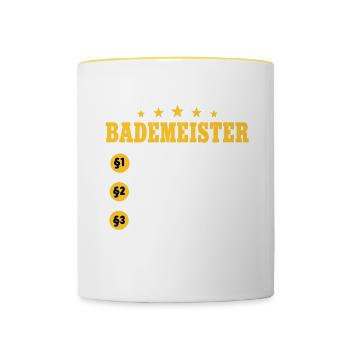 Rettungsschwimmer Bademeister - Tasse zweifarbig - Weiß/Gelb - Vorne