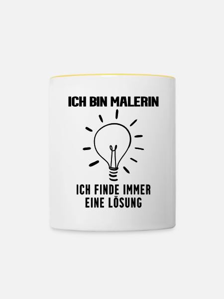 Malerin Beruf Ausbildung - Tasse zweifarbig - Weiß/Gelb